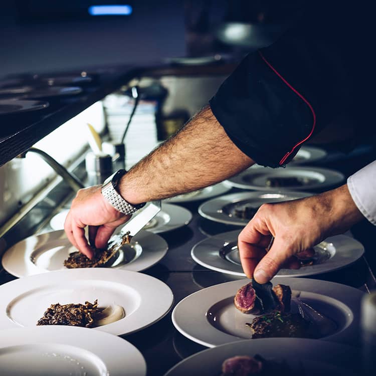 Chefs working